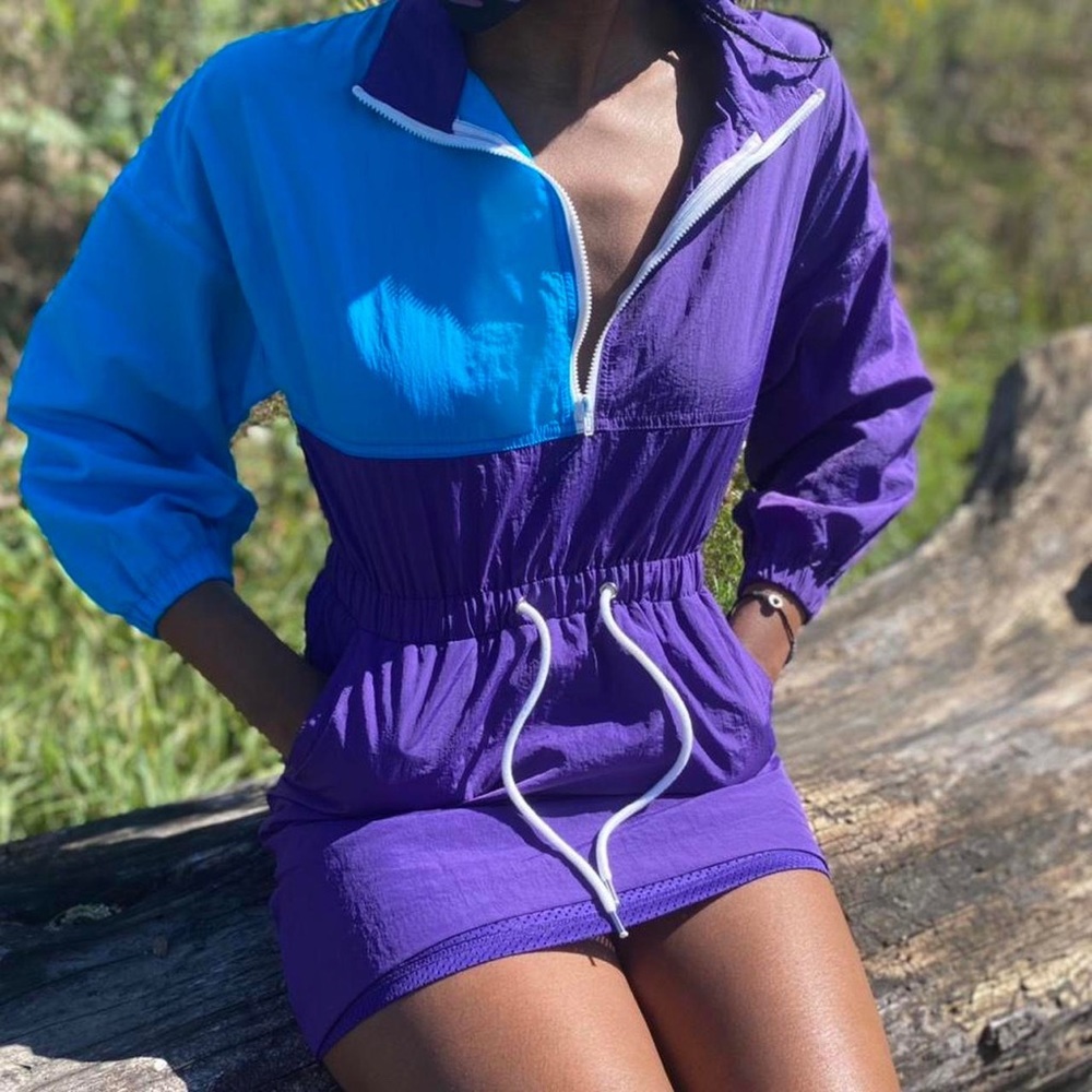 Colorblock Nylon Dress